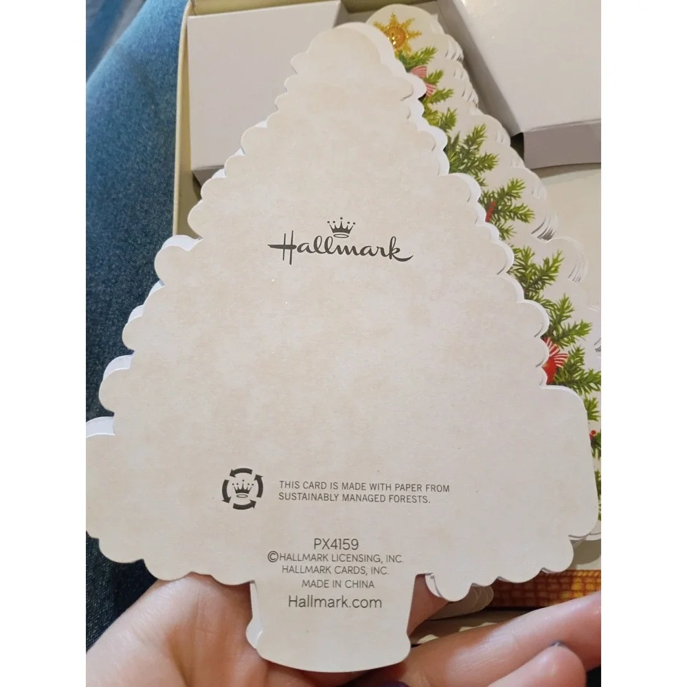 Hallmark Christmas Tree Shaped Cards 16 Cards,‎ 15 Envelopes